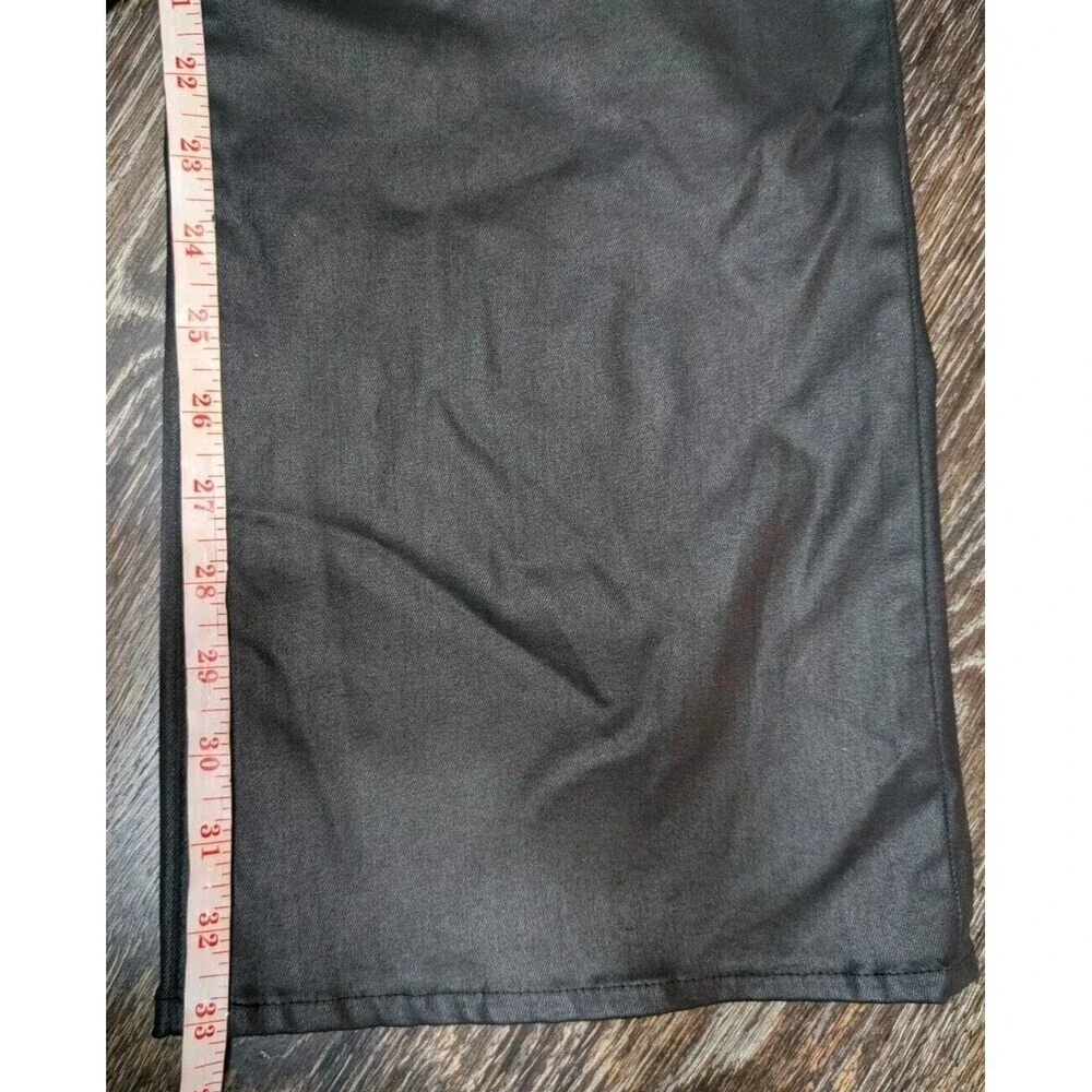 Chico’s Women Trousers Flare Leg Pants Sz 14 Tall Black‎ Coated Stretch NWOT 114